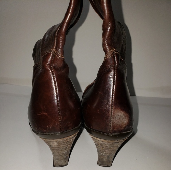 Janet&Janet Brown Leather Western Style Women's Boots Sz 39 - Picture 5 of 5